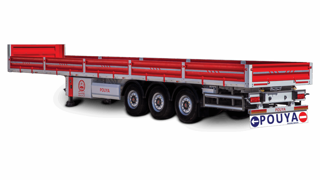تریلر کفی نیم لبه دار سه محور طول 13.70 متر