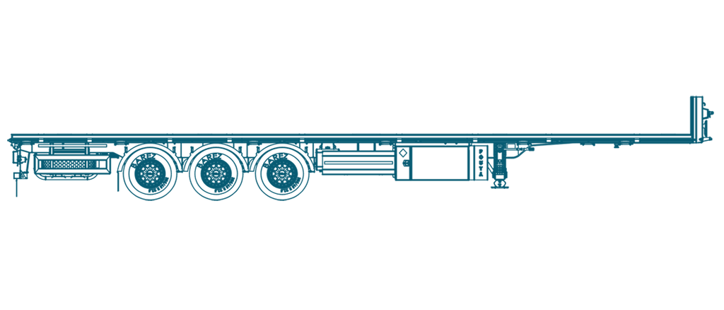 تریلر کفی سه محور رولبر طول 12.60 متر